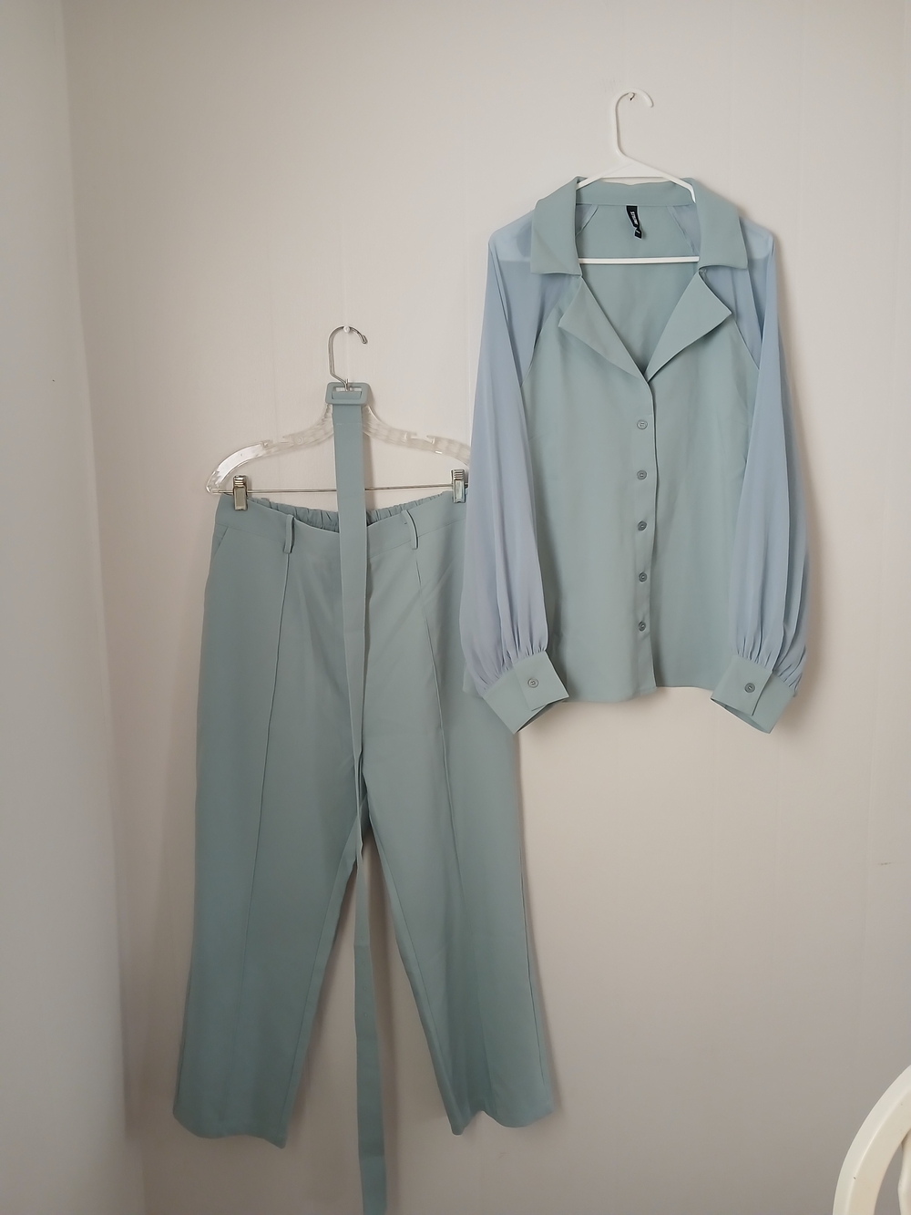 STYLEWE Light Gray-Blue 2-Piece Pant Suit XL | Like New | Business, Church & Off
